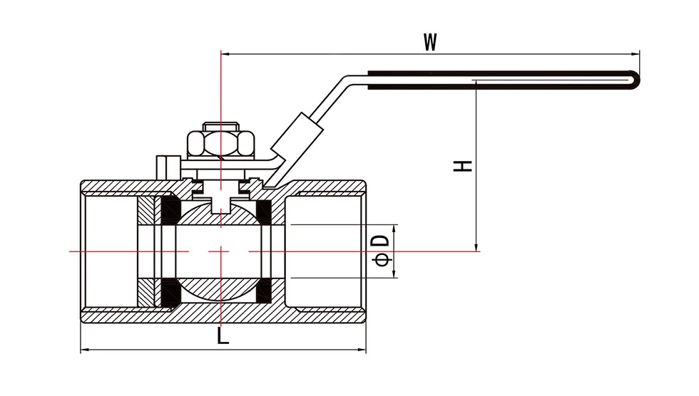 1PC Stainless Steel Ball Valve with Locking Device